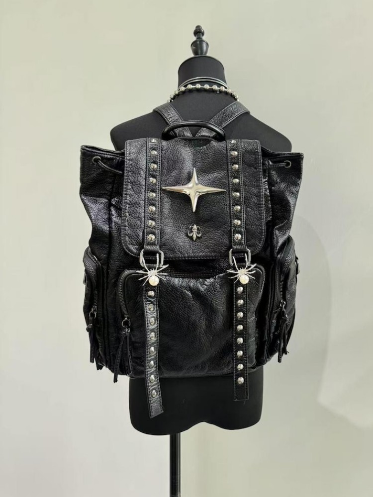 Leather Backpack Vintage - Gothic Punk PU Leather Shoulder Bag
