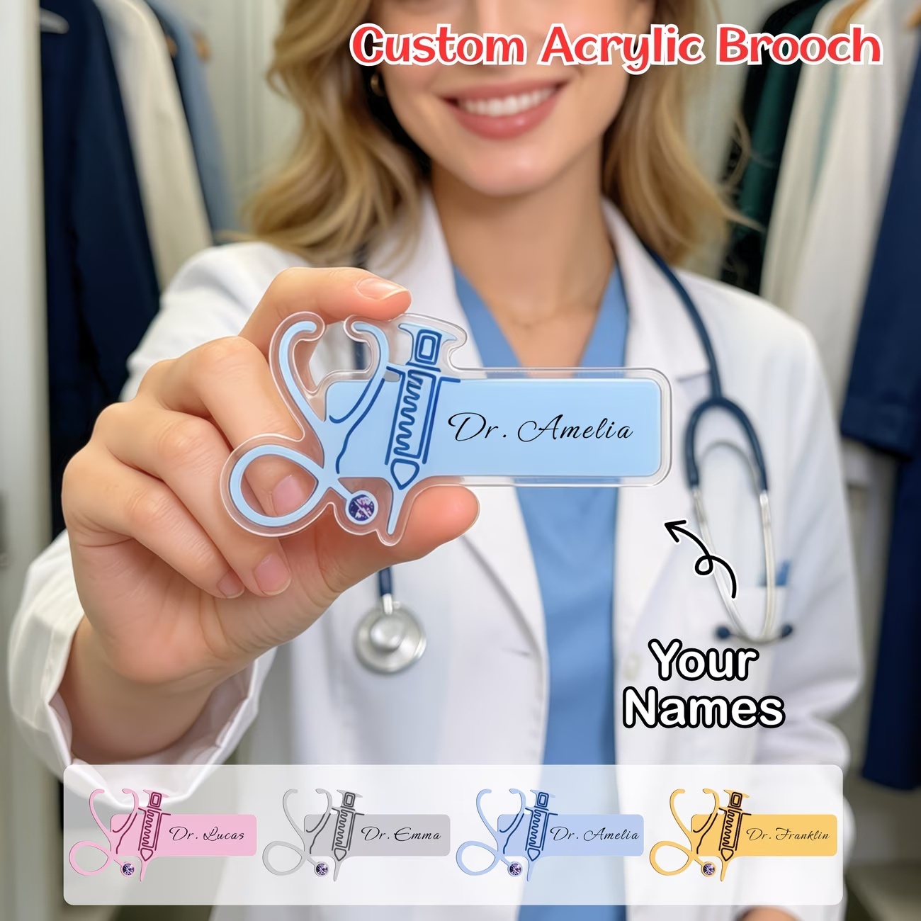 Backpack Diaper Bag - Customized Name Keychain Personalized Acrylic Key