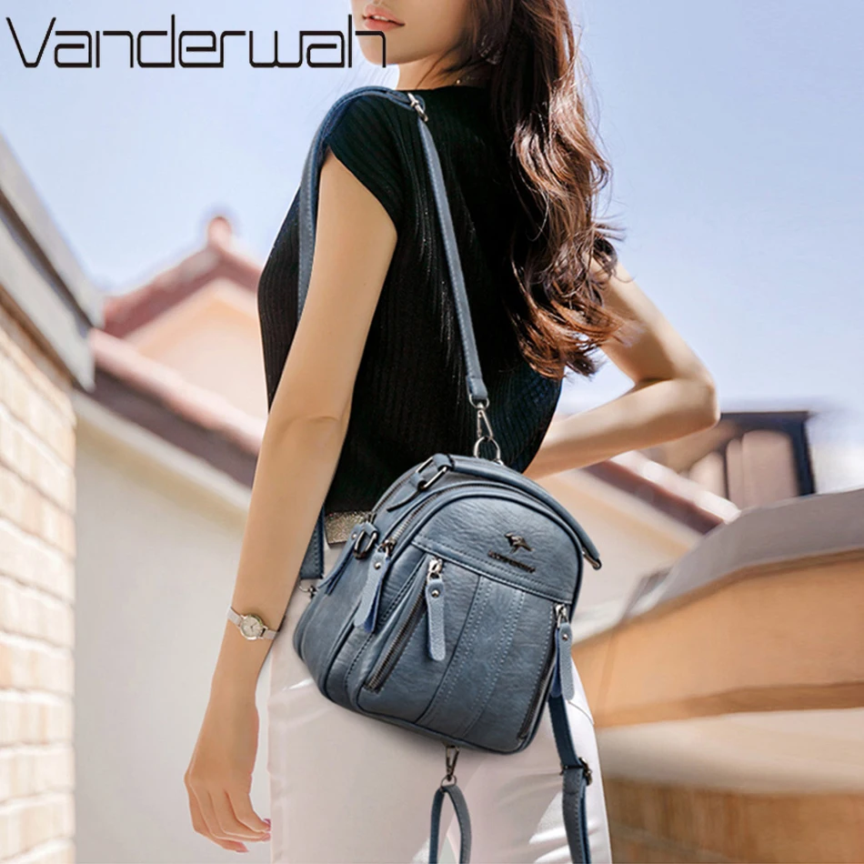 4 In 1 Leather Backpacks Multi - Mini Backpack Purse ulasan dan harga