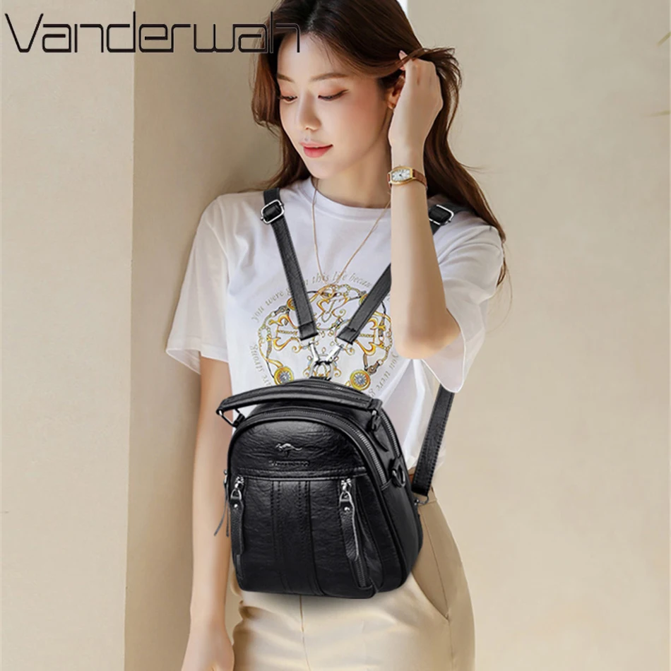 4 In 1 Leather Backpacks Multi - Mini Backpack Purse ulasan dan harga