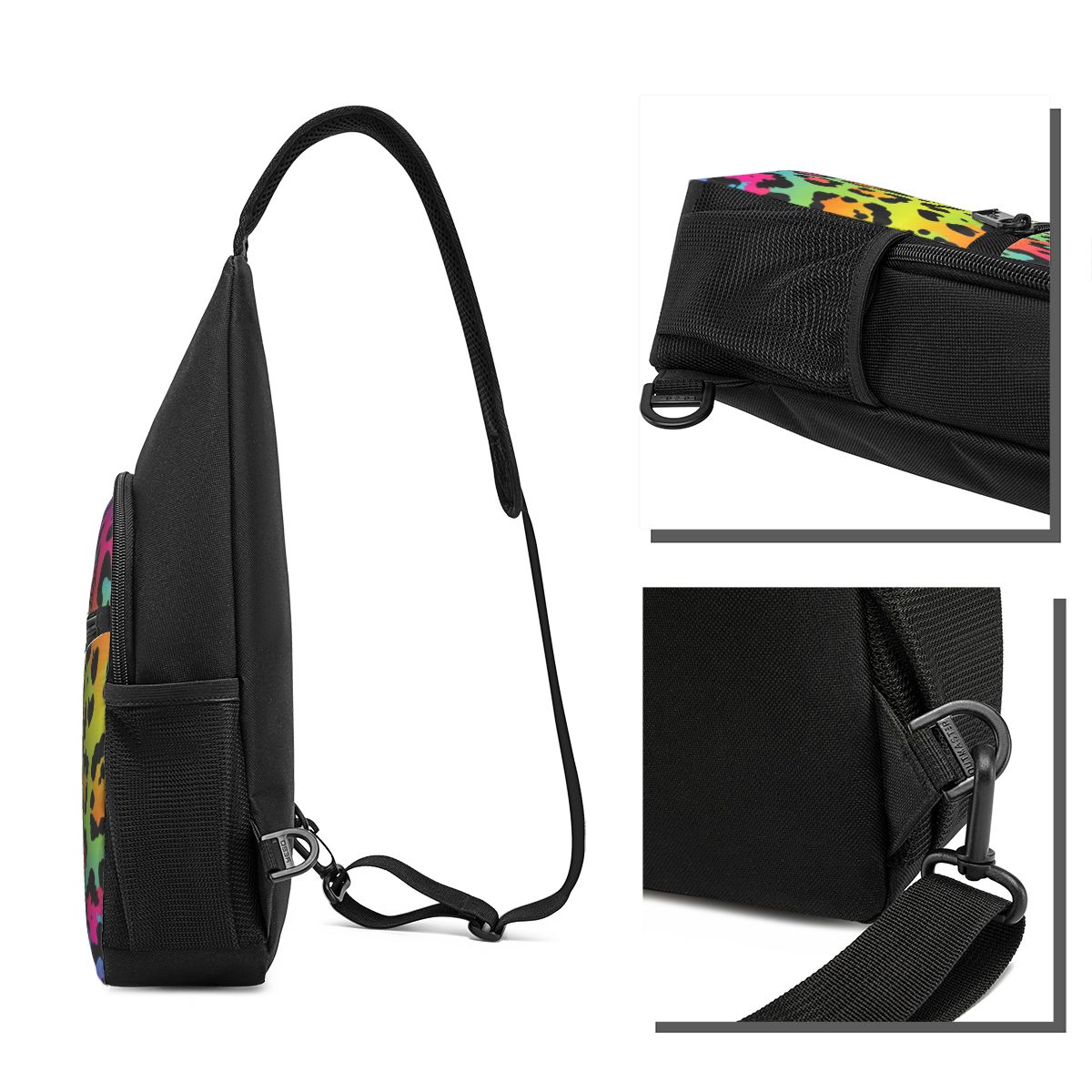 Rainbow Leopard Print Chest Ba - Sling Backpack Shoulder ulasan dan harga