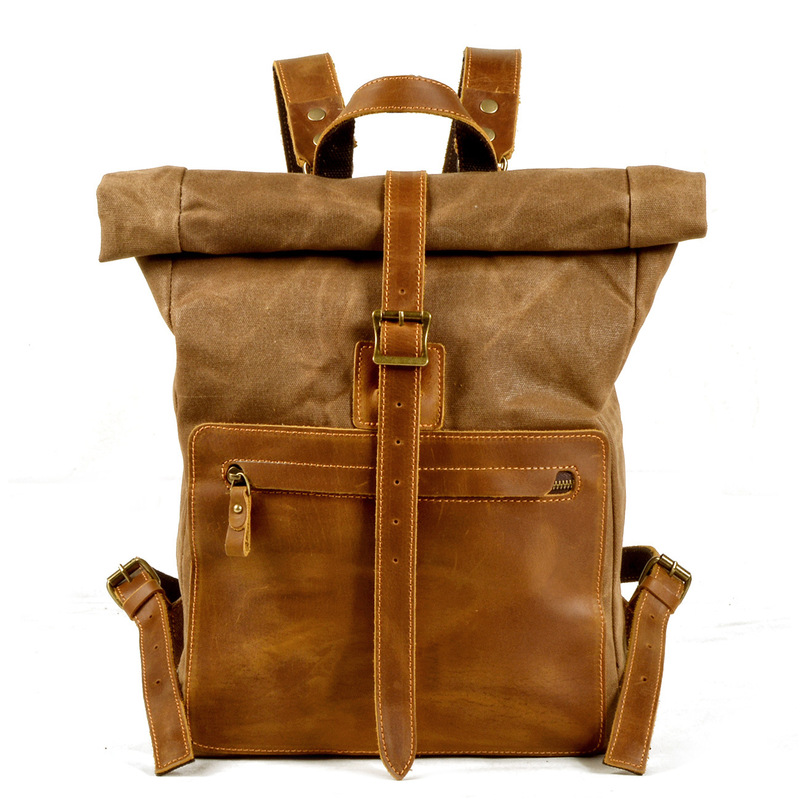 New model simple and retro wax - Canvas Backpack Casual ulasan dan harga