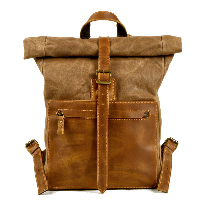 New model simple and retro wax - Canvas Backpack Casual ulasan dan harga