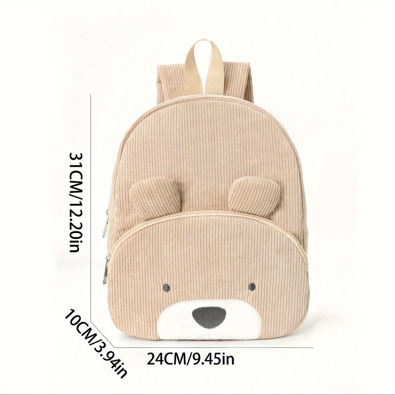 Cute Bear Corduroy Backpack fo - Canvas Backpack Casual ulasan dan harga