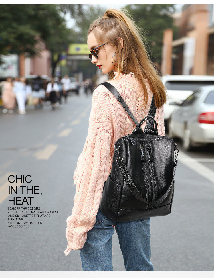 Women Soft Leather Backpack Sc - Canvas Backpack Casual ulasan dan harga