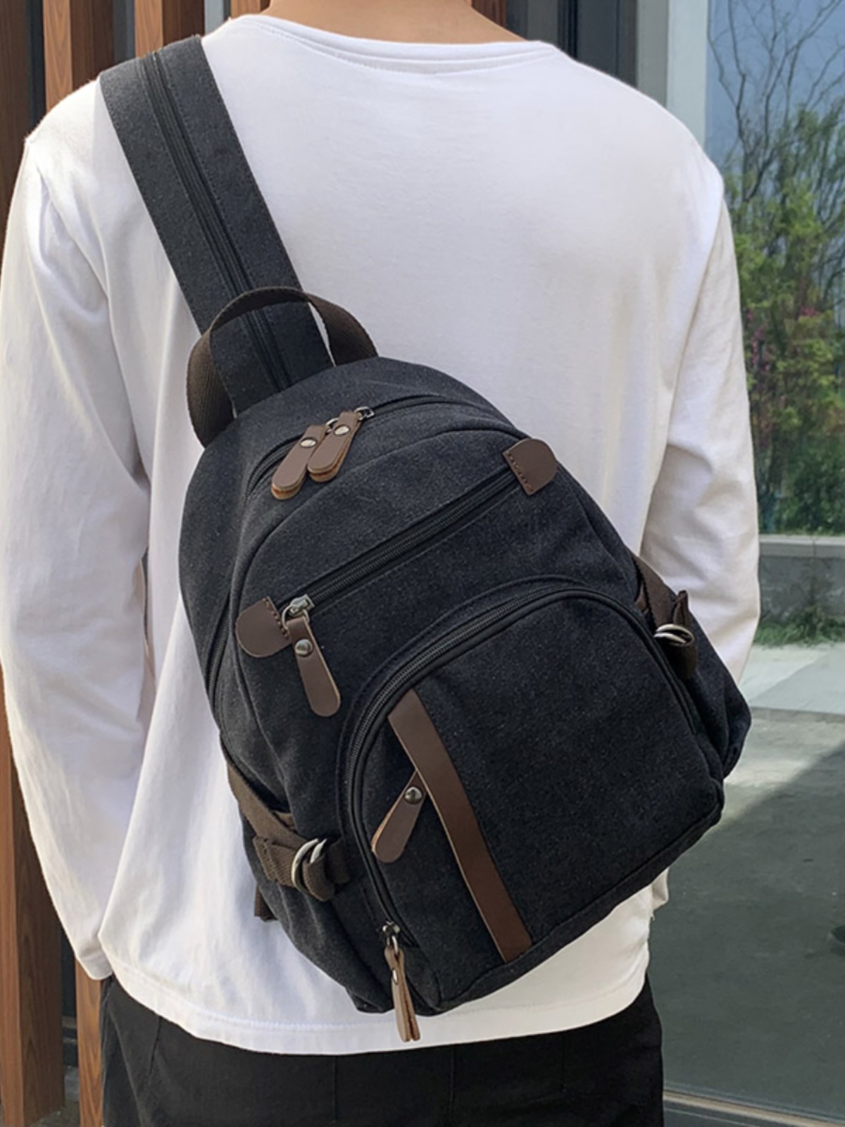 Small Canvas Backpack Men's Sp - Canvas Backpack Casual ulasan dan harga