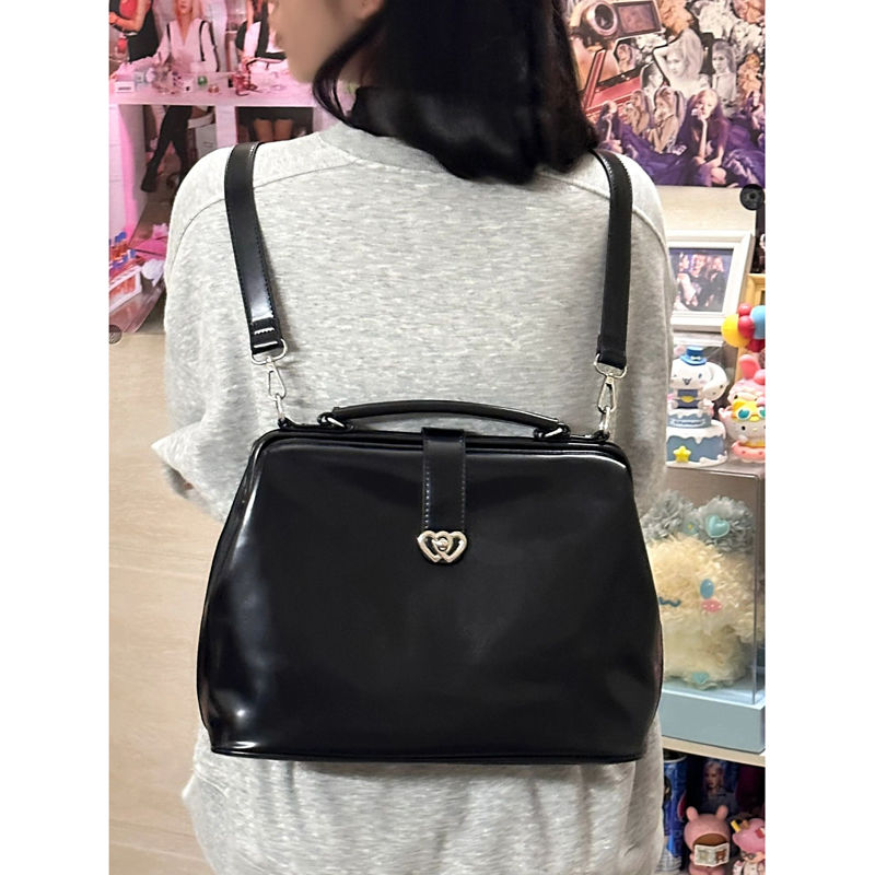 Vintage Black Y2k Mochila Wome - Leather Backpack Vintage ulasan dan harga