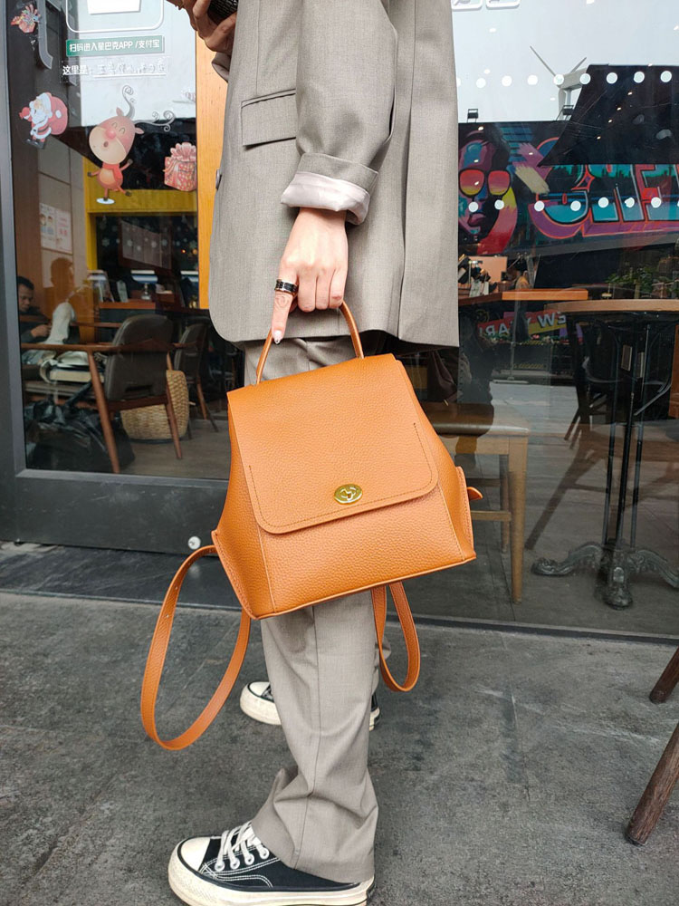 Genuine Leather Backpack Women - Leather Backpack Vintage ulasan dan harga