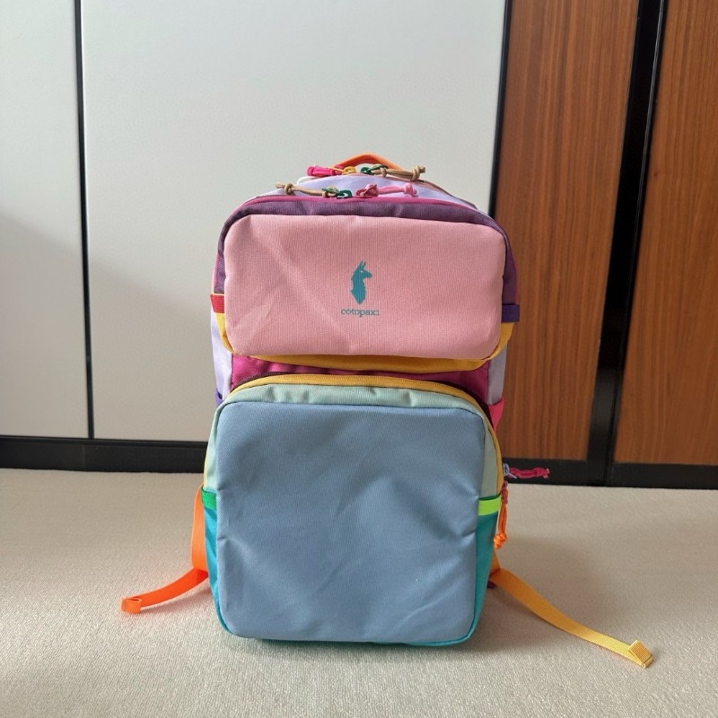 Dopamine Color Block Backpack  - Canvas Backpack Casual ulasan dan harga