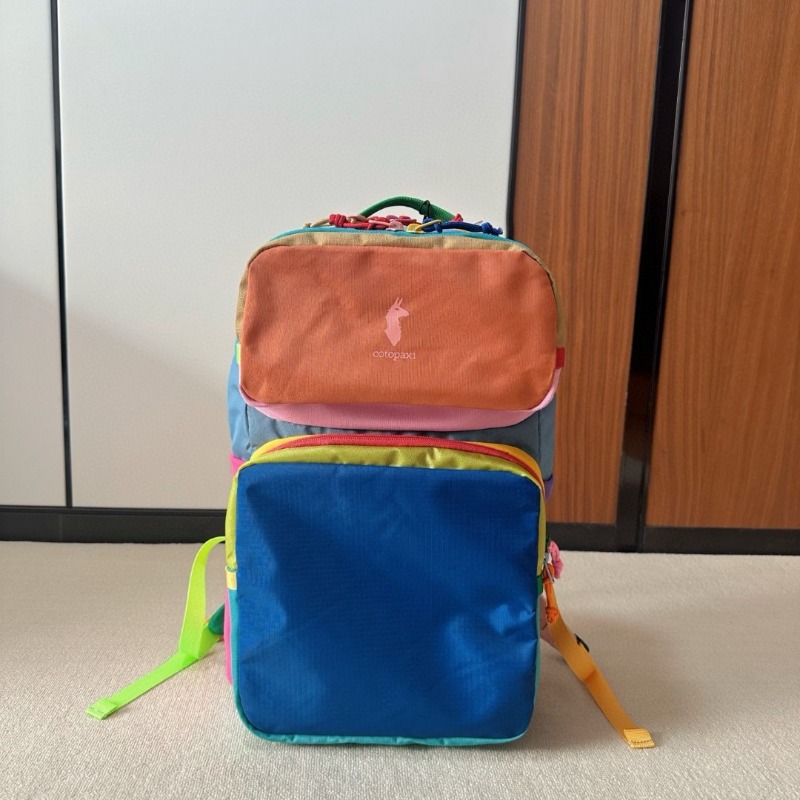 Dopamine Color Block Backpack  - Canvas Backpack Casual ulasan dan harga