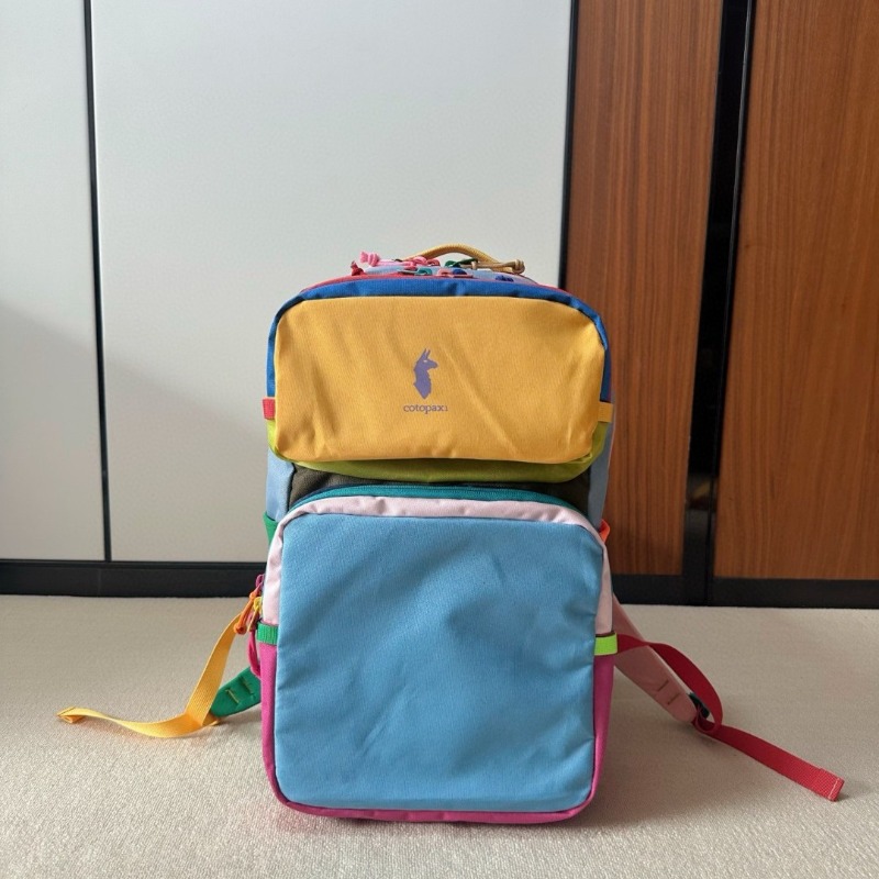 Dopamine Color Block Backpack  - Canvas Backpack Casual ulasan dan harga