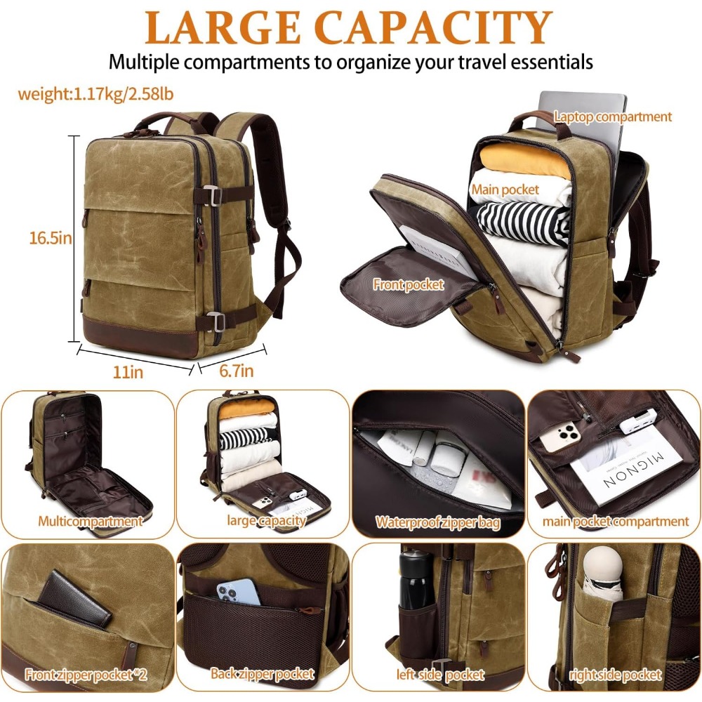 Travel Backpack for Men - Carr - Canvas Backpack Casual ulasan dan harga