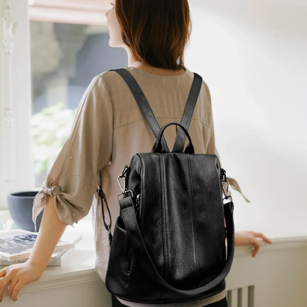 NEW Anti-theft Laptop Backpack - Leather Backpack Vintage ulasan dan harga