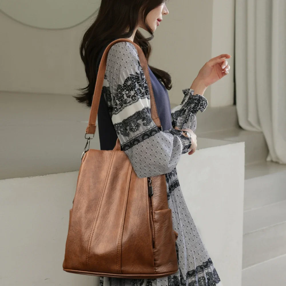 NEW Anti-theft Laptop Backpack - Leather Backpack Vintage ulasan dan harga
