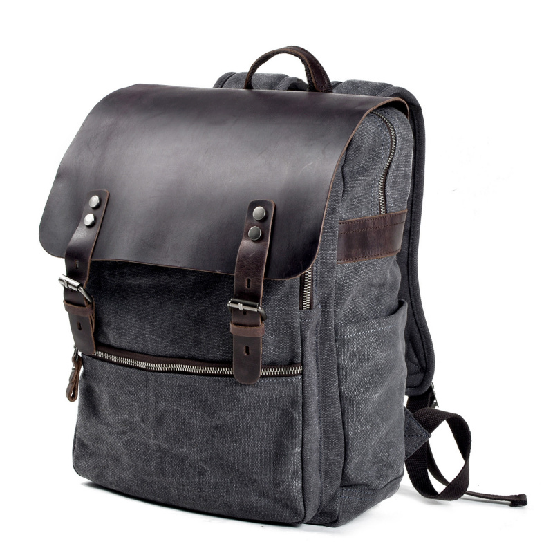 Retro men's backpack, double s - Canvas Backpack Casual ulasan dan harga