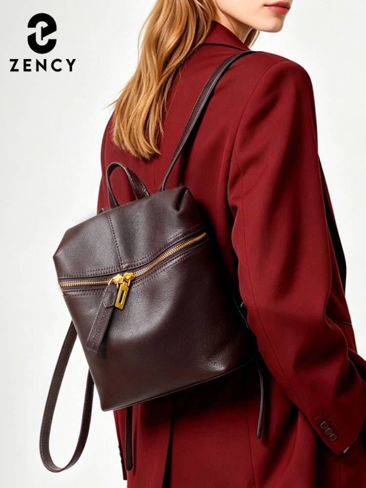 Zency Women Genuine Leather Ba - Leather Backpack Vintage ulasan dan harga