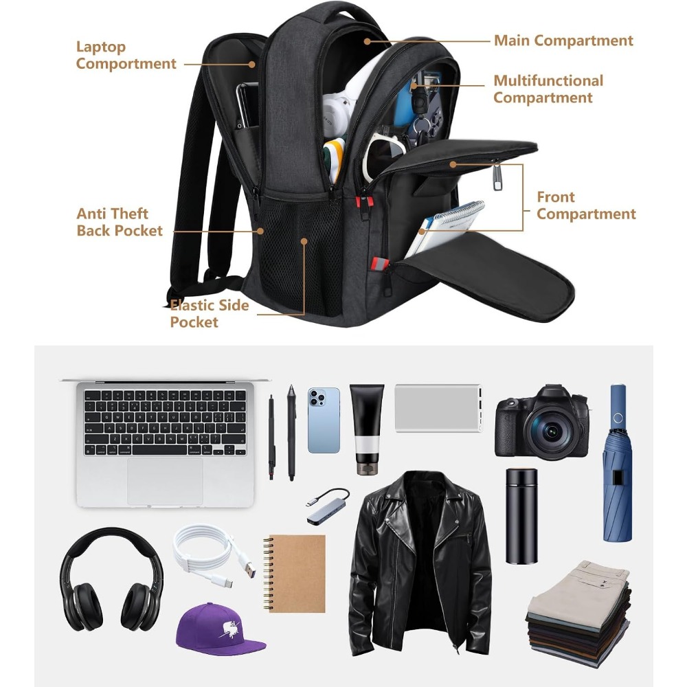 Men's School Backpack for Teen - Laptop Backpack 15.6 ulasan dan harga